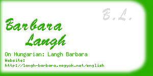 barbara langh business card